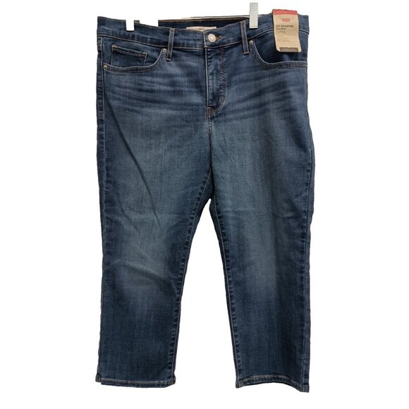 Levi's 311 Shaping Skinny Capri Jeans Womens Sz 32 Dark Blue Denim Mid Rise NWT - Picture 1 of 9